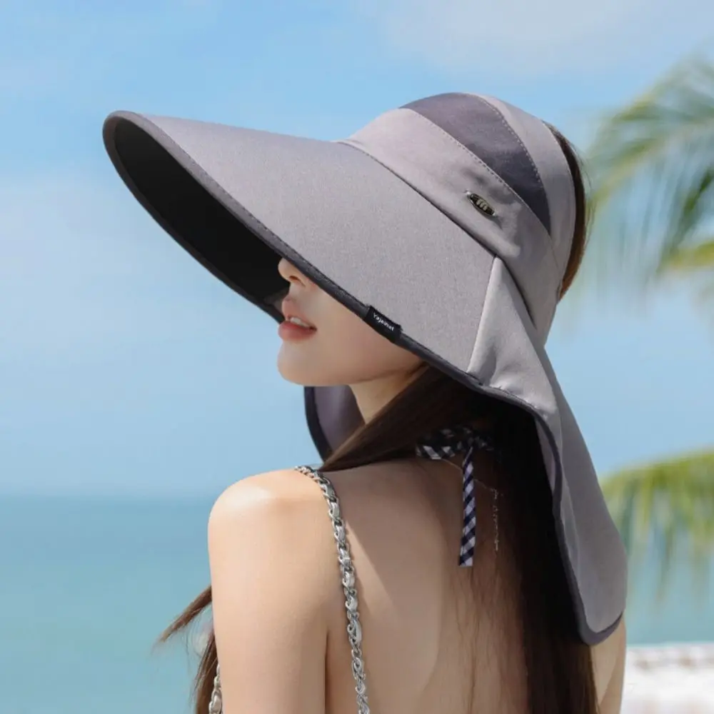 Fashion Wide Brim Empty Top Sun Hat With Shawl Foldable Beach Cap Neck Protection Anti-UV Bucket Hat
Fashion Wide Brim Empty Top Sun Hat With Shawl Foldable Beach Cap Neck Protection Anti-UV Bucket Hat