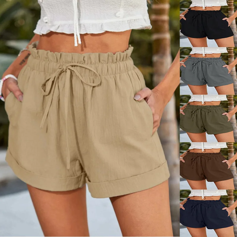 Summer New Fashion Loose Casual Women's Shorts Pure Color Leisure Punk Style Polyester Fabric Elastic Waist for Sports
Summer New Fashion Loose Casual Women's Shorts Pure Color Leisure Punk Style Polyester Fabric Elastic Waist for Sports