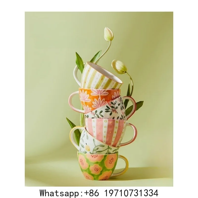Hand-painted Ceramic Mug Large Capacity Breakfast Cup High Value
Hand-painted Ceramic Mug Large Capacity Breakfast Cup High Value
