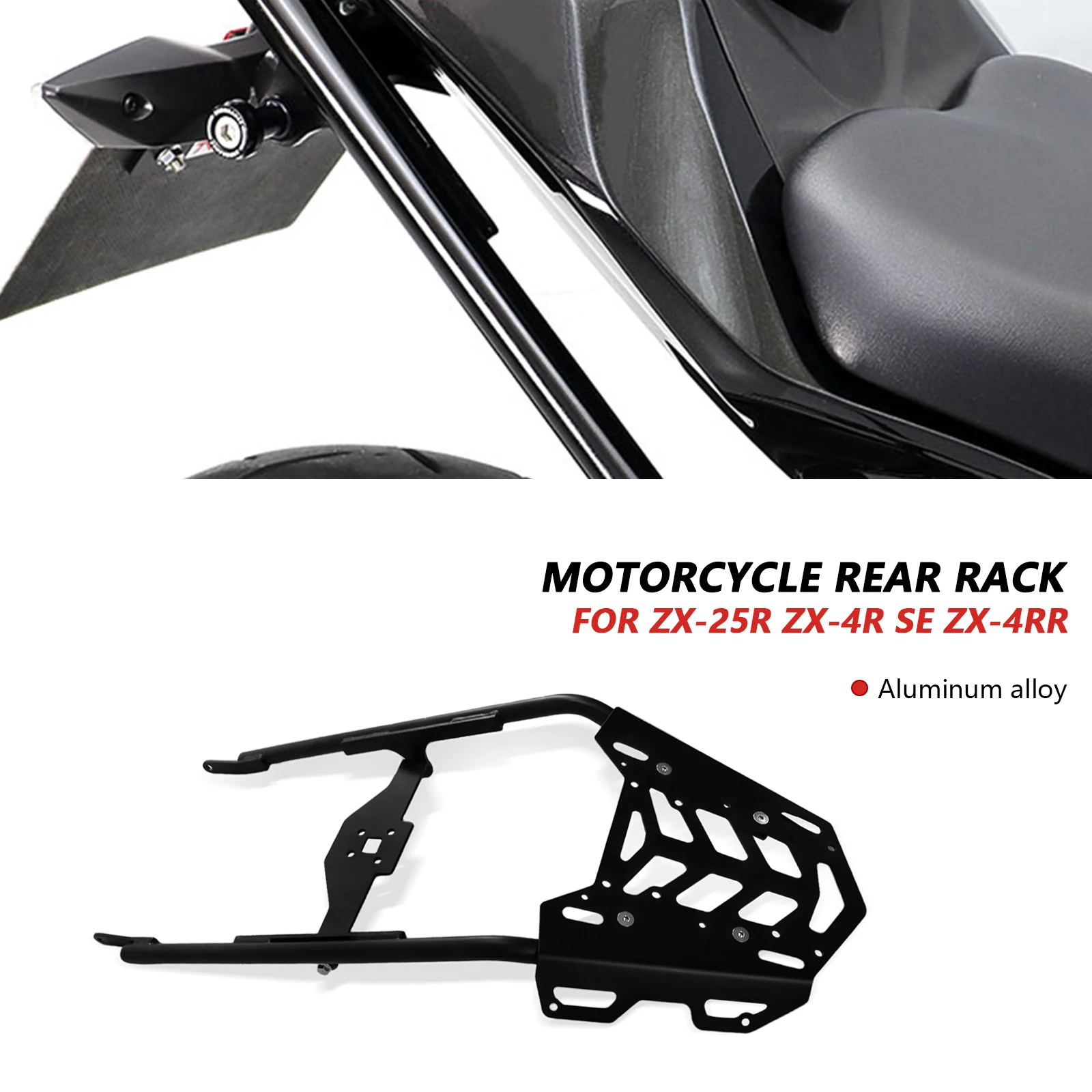 For ZX-25R 2020-2025 ZX4RR ZX-4R SE Rear Luggage Rack Sissy Bar Shelf Backrest Tail Rail Cargo Carrier Hold Rack Carrier Shelf
For ZX-25R 2020-2025 ZX4RR ZX-4R SE Rear Luggage Rack Sissy Bar Shelf Backrest Tail Rail Cargo Carrier Hold Rack Carrier Shelf