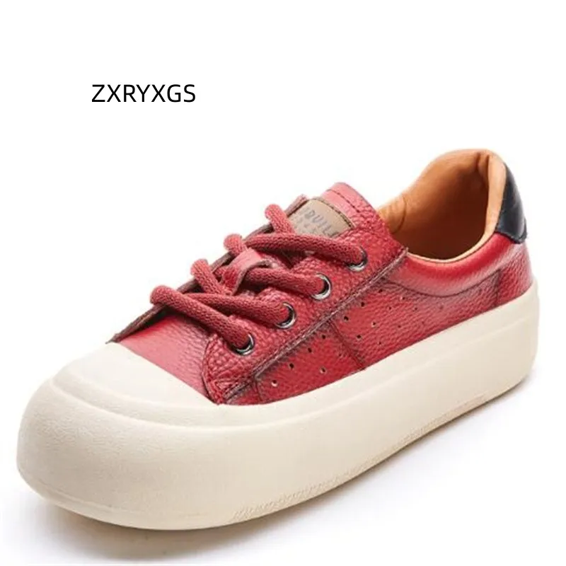 ZXRYXGS 2023 New Spring Summer Lace-up Breathable Hollow Women Genuine Leather Shoes Flat Platform Sneakers Trend Increase Shoes
ZXRYXGS 2023 New Spring Summer Lace-up Breathable Hollow Women Genuine Leather Shoes Flat Platform Sneakers Trend Increase Shoes