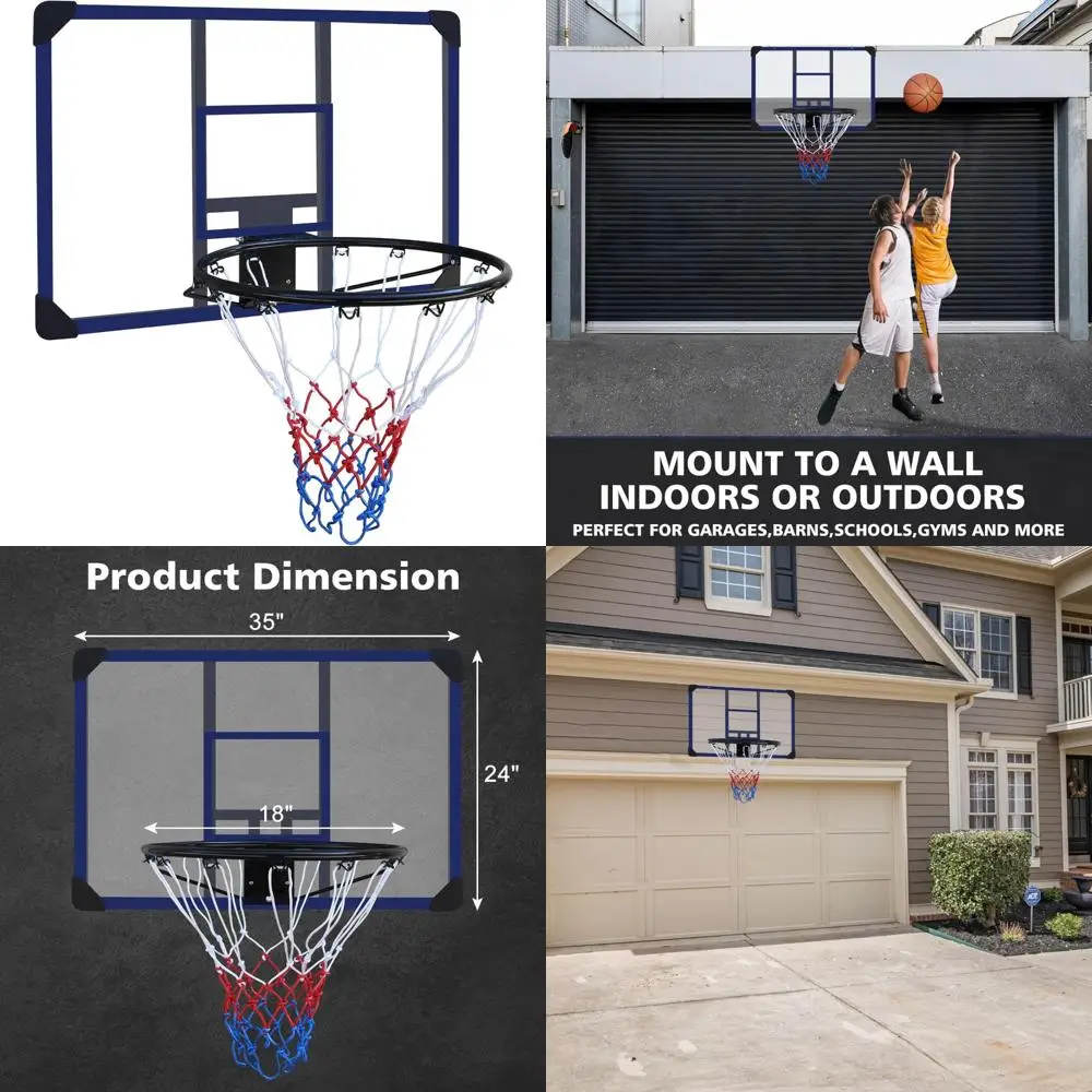 Outdoor Durable Basketball Hoop Rack, 35" x 24" Shatterproof Backboard, Folding Design, All-Weather Mesh, Weather-Resistant Bask
Outdoor Durable Basketball Hoop Rack, 35" x 24" Shatterproof Backboard, Folding Design, All-Weather Mesh, Weather-Resistant Bask