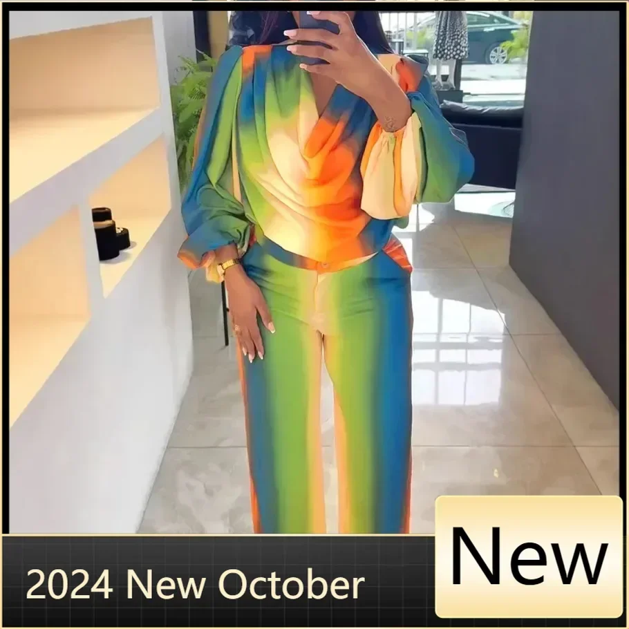 Customized Casual Set 2-piece Autumn Fashion Printed Vacation 2-piece Set Women's Sexy Swing Collar Long Sleeved Top+wide Leg Pa
Customized Casual Set 2-piece Autumn Fashion Printed Vacation 2-piece Set Women's Sexy Swing Collar Long Sleeved Top+wide Leg Pa
