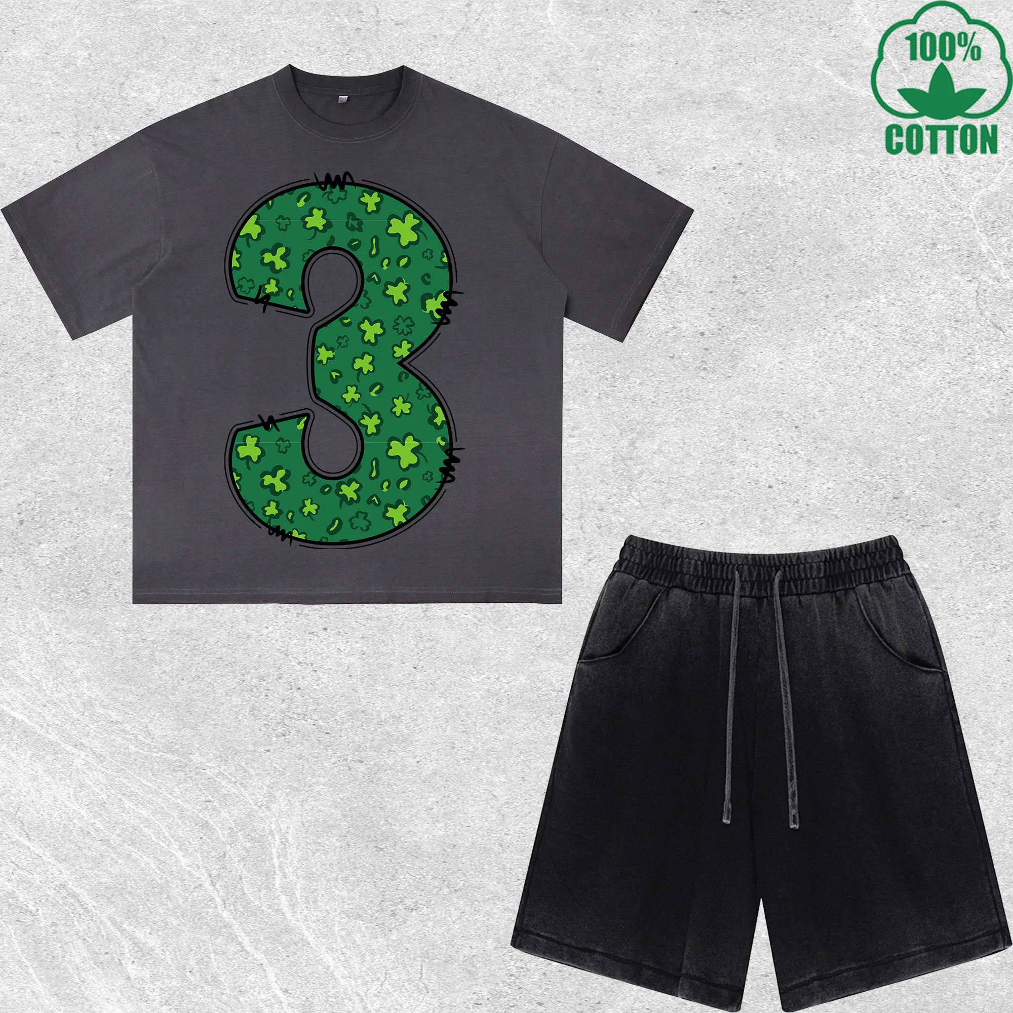Luck Letter 3 Printed Dirty Wash T-Shirt Shorts Set Multicolor Combo Loose Trendy Fashionable 100%Cotton Short Value Pack
Luck Letter 3 Printed Dirty Wash T-Shirt Shorts Set Multicolor Combo Loose Trendy Fashionable 100%Cotton Short Value Pack