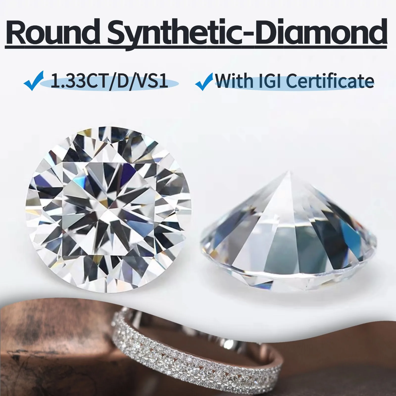1.33CT D VS1 Round Lab-grown Diamond, Ideal Main Synthetic-Diamond for Ring Necklace, Pendant Earring, Jewelry Diy
1.33CT D VS1 Round Lab-grown Diamond, Ideal Main Synthetic-Diamond for Ring Necklace, Pendant Earring, Jewelry Diy