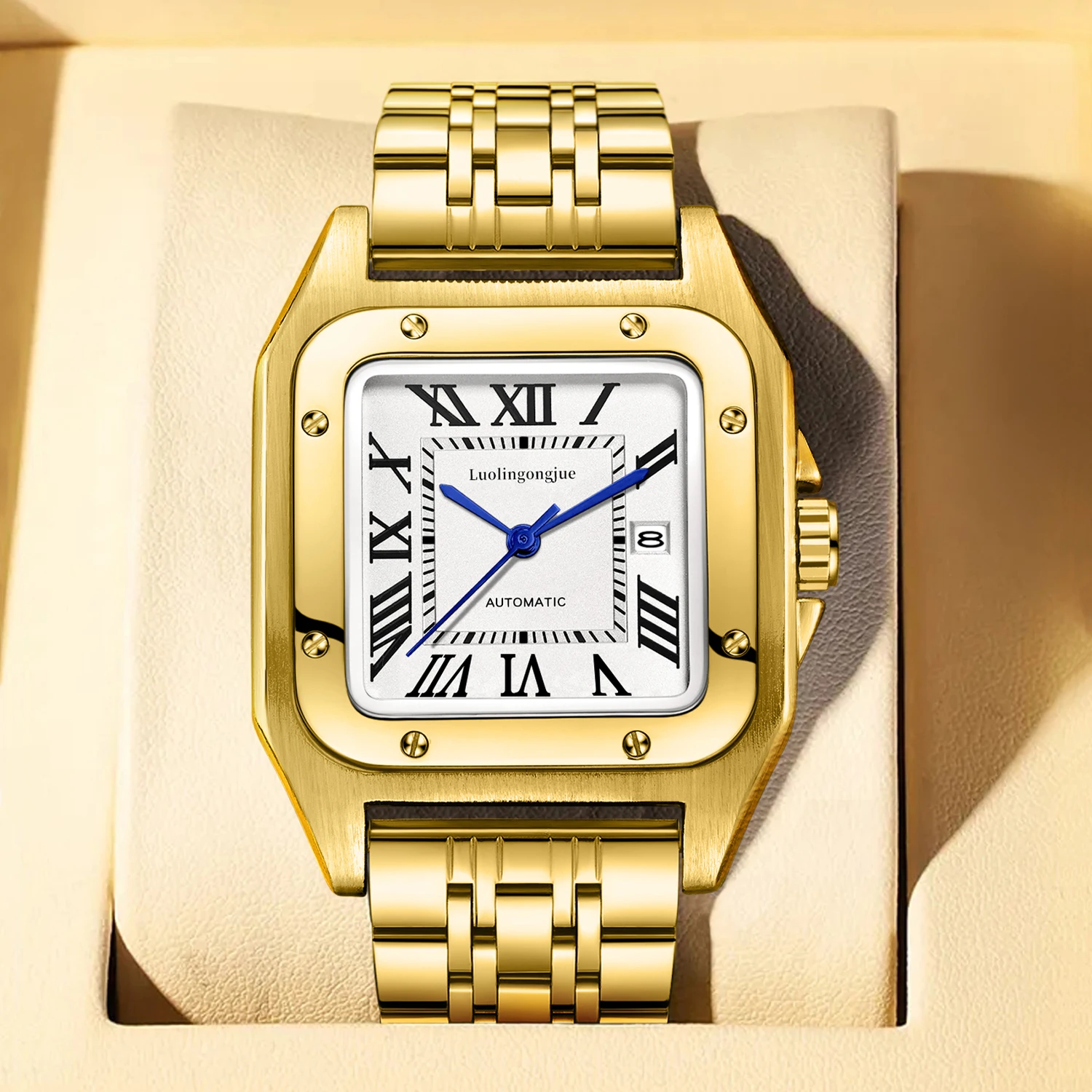 Top Luxury Small Gold Watch for Men, Fully Automatic Mechanical Watch, Skeleton Design, Waterproof, Calendar, Butterfly Clasp, Steel Band, High-End Business Casual Fashion, Simple and Stylish Watch for Men, European and American Style, Ideal Gift Choice,
Top Luxury Small Gold Watch for Men, Fully Automatic Mechanical Watch, Skeleton Design, Waterproof, Calendar, Butterfly Clasp, Steel Band, High-End Business Casual Fashion, Simple and Stylish Watch for Men, European and American Style, Ideal Gift Choice,