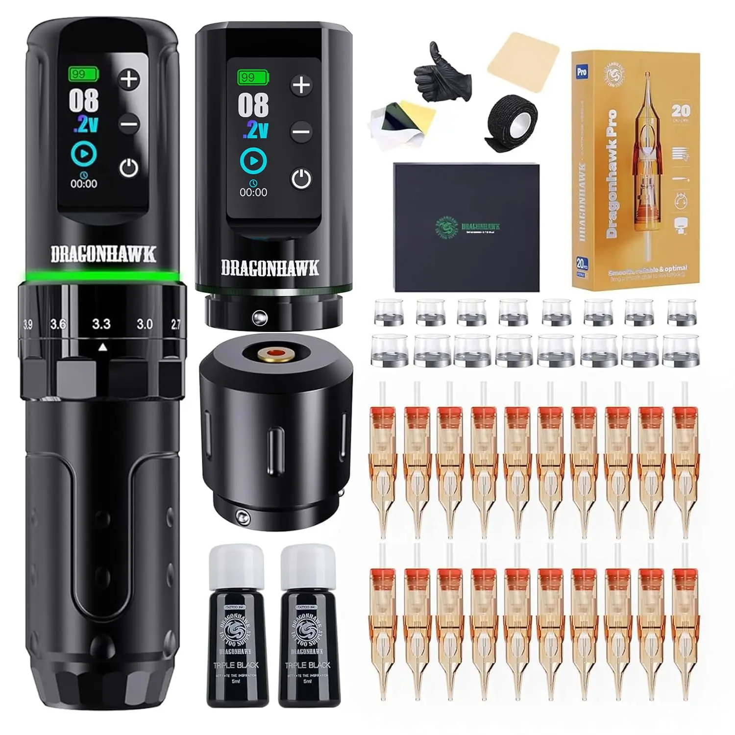 Cordless Tattoo Pen Kit 7 Strokes 2000mAh Battery Complete Set for Beginners
Cordless Tattoo Pen Kit 7 Strokes 2000mAh Battery Complete Set for Beginners