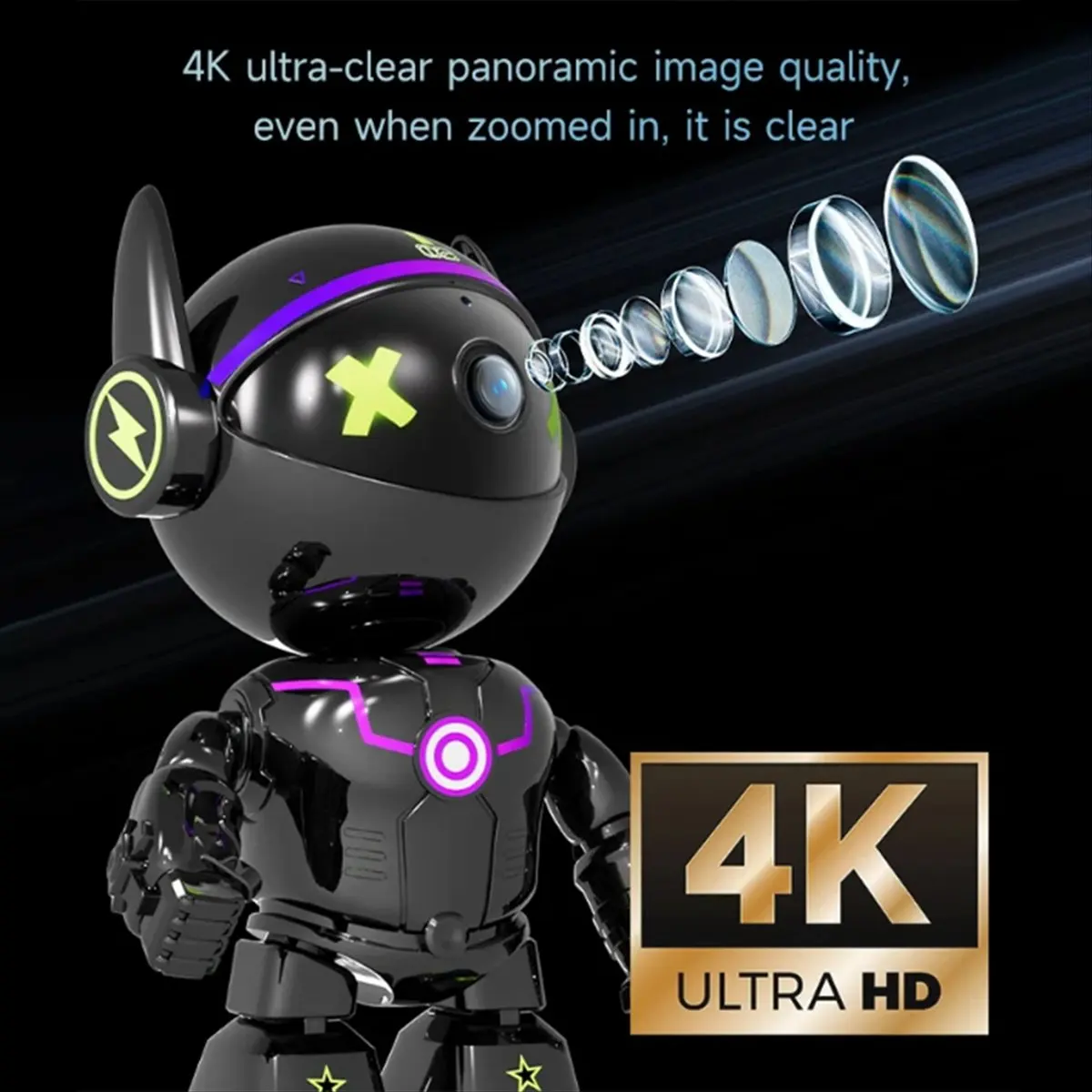 Okay 5MP Wireless WiFi Camera Home Security Robot Camera 360° Two Way Audio Intelligent Tracking Baby Monitor