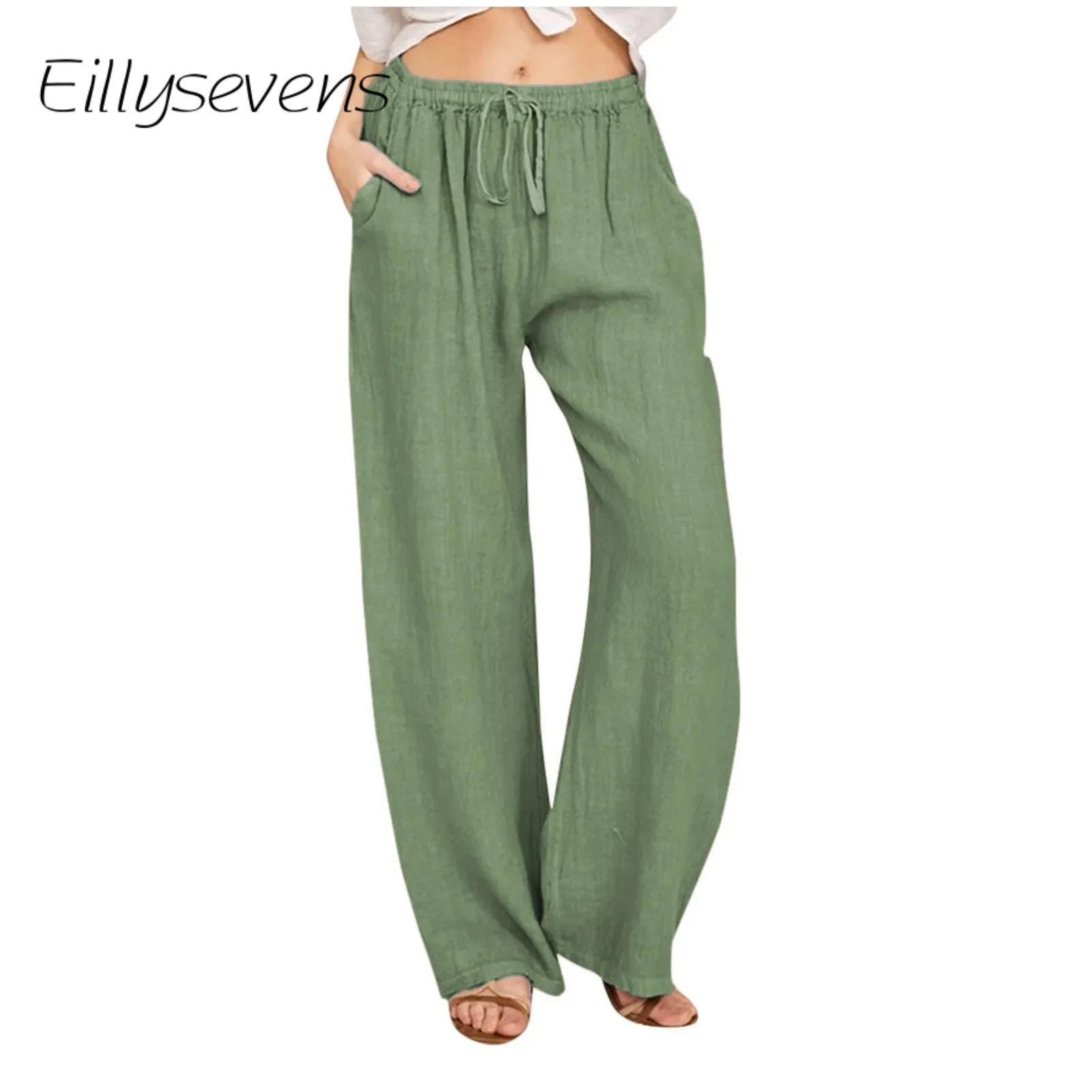 Women'S Trousers 2024 Summer Casual Straight Wide Leg Pants Solid Color Casual Long Pants With Pockets Fashion Pantalones
Women'S Trousers 2024 Summer Casual Straight Wide Leg Pants Solid Color Casual Long Pants With Pockets Fashion Pantalones