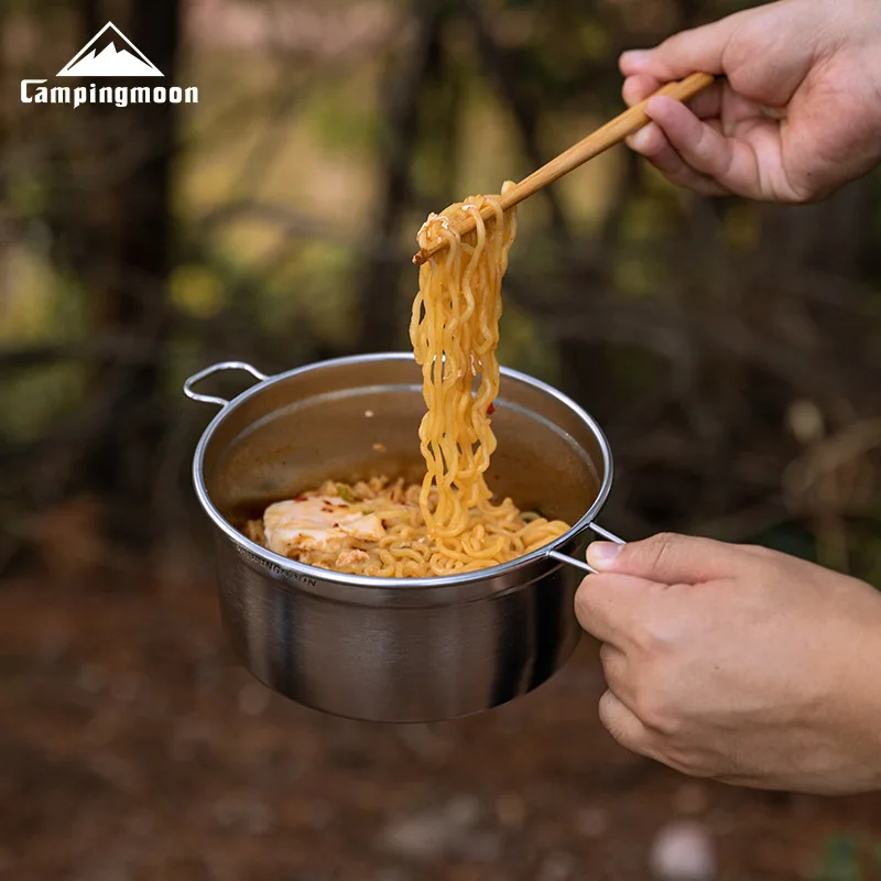 CAMPINGMOON Snow pot, stainless steel thickened camping noodle pot, portable soup pot, multifunctional steaming pot S371
CAMPINGMOON Snow pot, stainless steel thickened camping noodle pot, portable soup pot, multifunctional steaming pot S371
