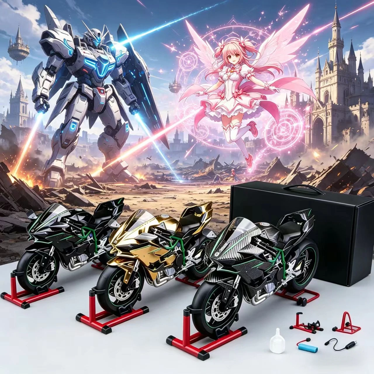 Spray 1:6 Kavvasaki Racing Ninja 500 H2R Motorcycle Simulation Sound Light Fast And Furious Kid Gift Collection value Display
Spray 1:6 Kavvasaki Racing Ninja 500 H2R Motorcycle Simulation Sound Light Fast And Furious Kid Gift Collection value Display
