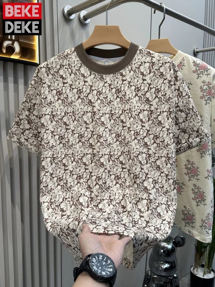 Men Summer Short Sleeve Tees Floral Printed Handsome Streetwear O Neck T-shirts Pullover Clothes Daily Male Casual Tops Hot Sale
Men Summer Short Sleeve Tees Floral Printed Handsome Streetwear O Neck T-shirts Pullover Clothes Daily Male Casual Tops Hot Sale