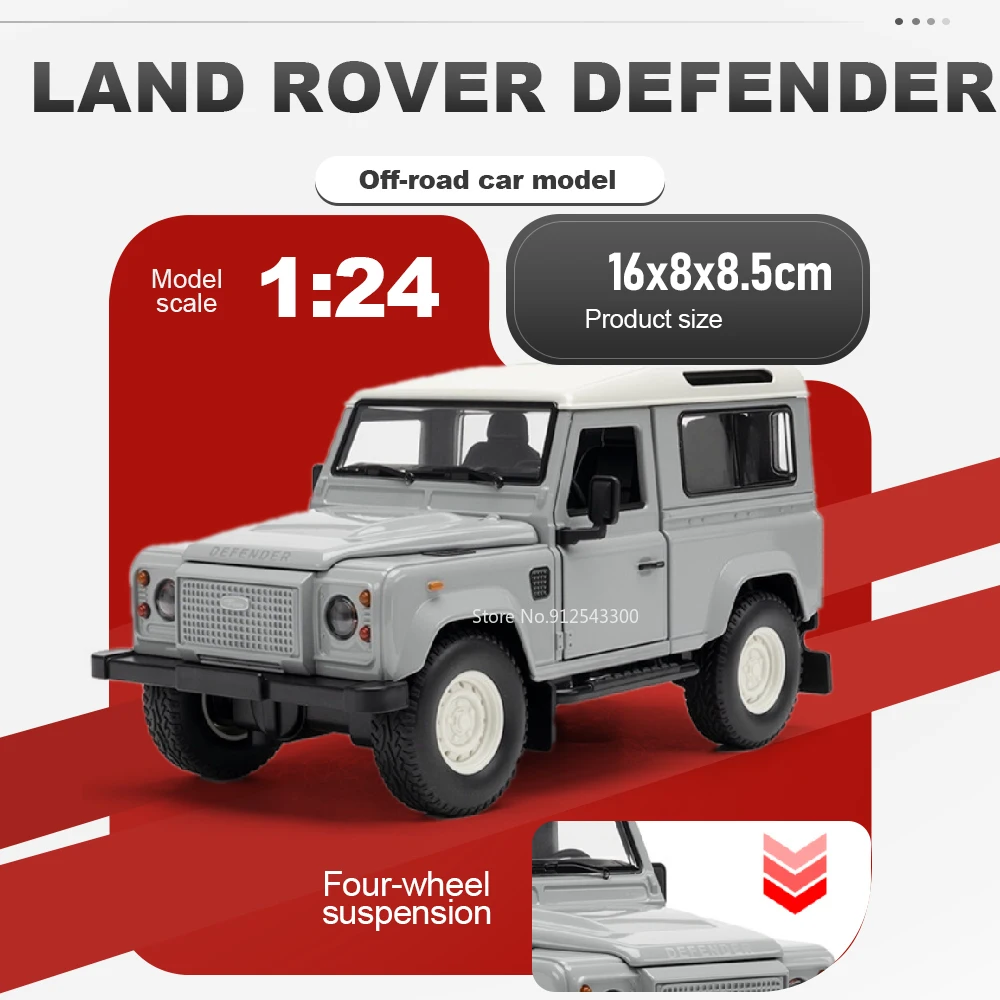 Масштабная модель автомобиля Land Rover Defender 1:24, литая под давлением, с поворотными колесами, внедорожник, игрушка, подарок для детей
Масштабная модель автомобиля Land Rover Defender 1:24, литая под давлением, с поворотными колесами, внедорожник, игрушка, подарок для детей