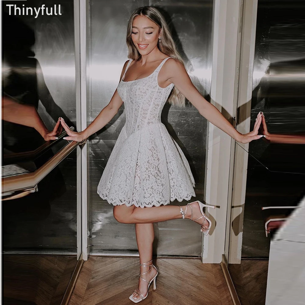 Thinyfull A-line Lace Short Wedding Dresses Square Collar Spaghetti Straps Bridal Gowns Bride Dress 2023 Vestidos De Novia
Thinyfull A-line Lace Short Wedding Dresses Square Collar Spaghetti Straps Bridal Gowns Bride Dress 2023 Vestidos De Novia