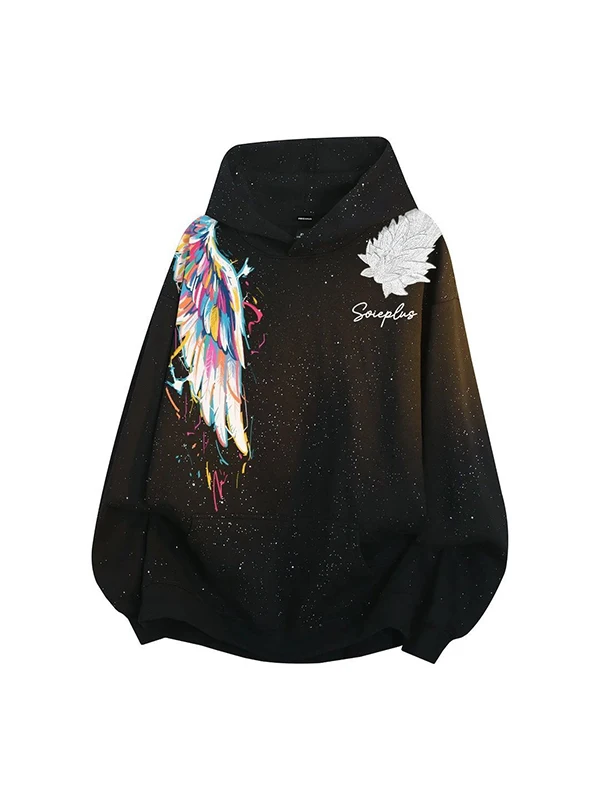 Толстовка большого размера с вышивкой и 3D-рельефным принтом в виде крыльев, молодежная повседневная зимняя одежда
Толстовка большого размера с вышивкой и 3D-рельефным принтом в виде крыльев, молодежная повседневная зимняя одежда