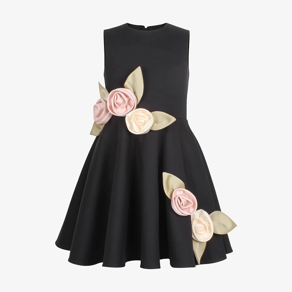 Customized Birthday Party Dresses for Girls 3D Flowers Knee Length Short Party Gown Black Satin Sleeveless A Line Children Gowns
Customized Birthday Party Dresses for Girls 3D Flowers Knee Length Short Party Gown Black Satin Sleeveless A Line Children Gowns