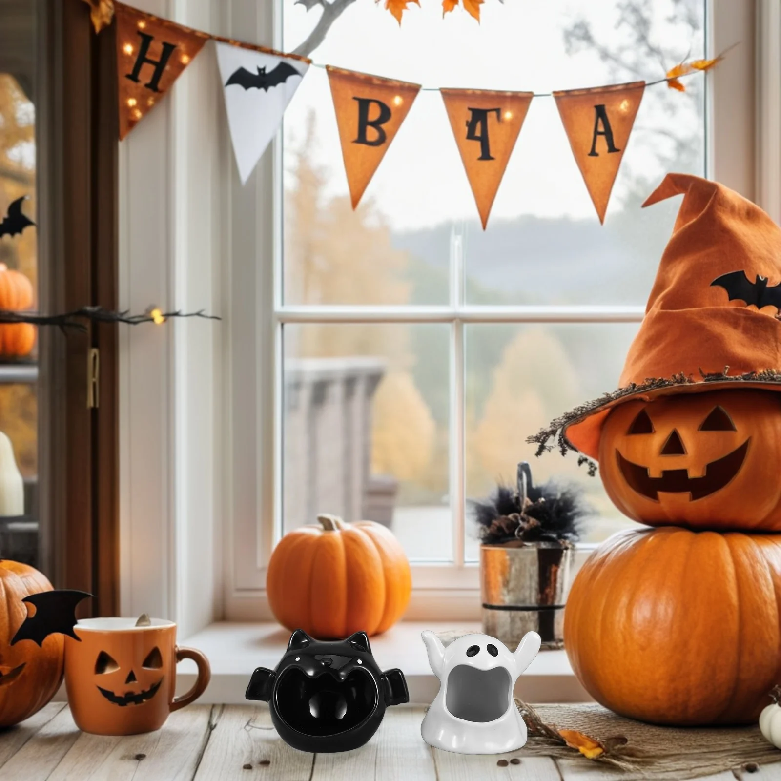 2Pcs Halloween Ceramic Candy Bowls Ghost Bat Snack Container Table Decoration Party Tray Ceramic Serving Tray Cute Candy Bowl
2Pcs Halloween Ceramic Candy Bowls Ghost Bat Snack Container Table Decoration Party Tray Ceramic Serving Tray Cute Candy Bowl