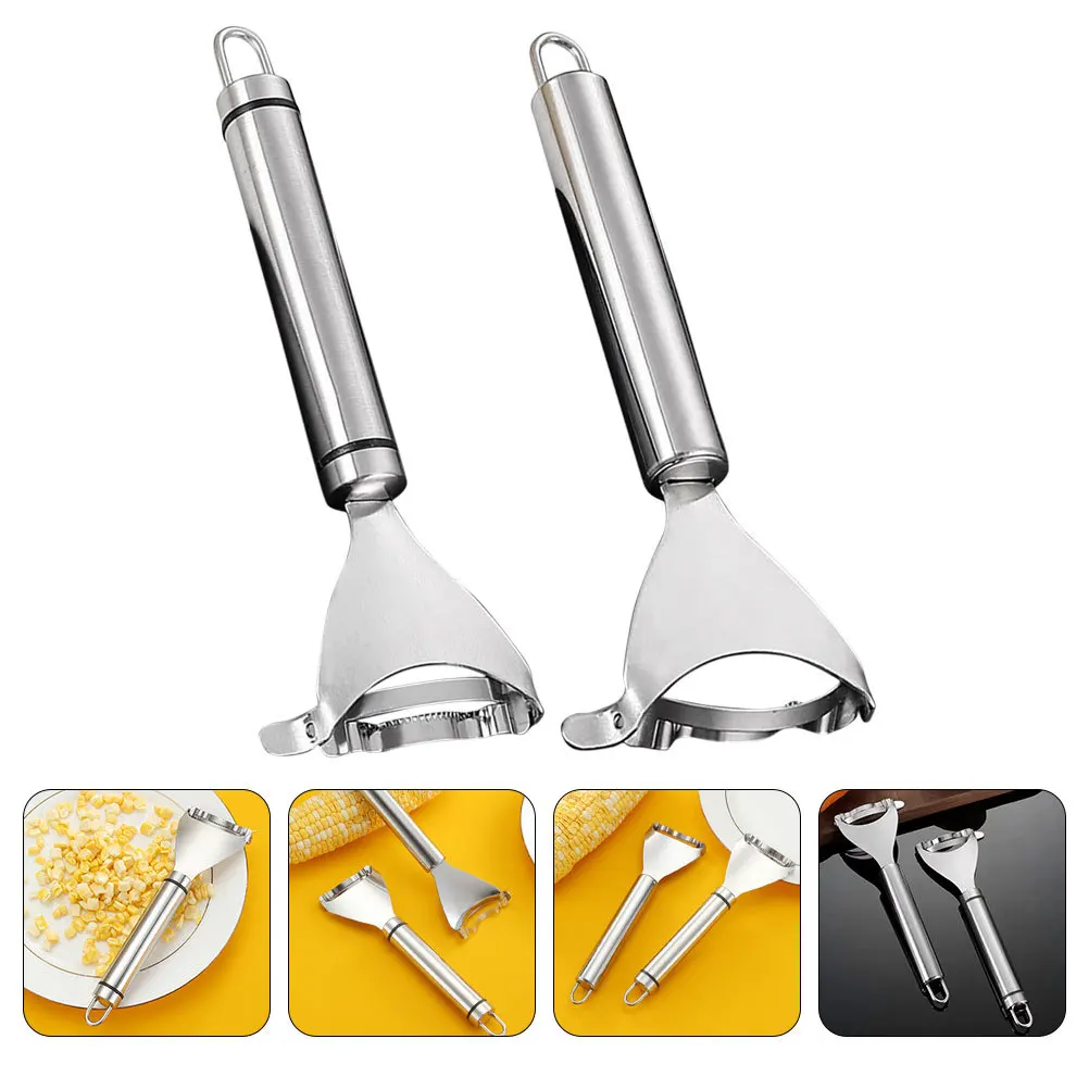 2Pcs Stainless Steel Corn Peeler Corn Stripper Kitchen Tool Ergonomic Handle Efficient Kernel Cutter Kitchen Accessories
2Pcs Stainless Steel Corn Peeler Corn Stripper Kitchen Tool Ergonomic Handle Efficient Kernel Cutter Kitchen Accessories