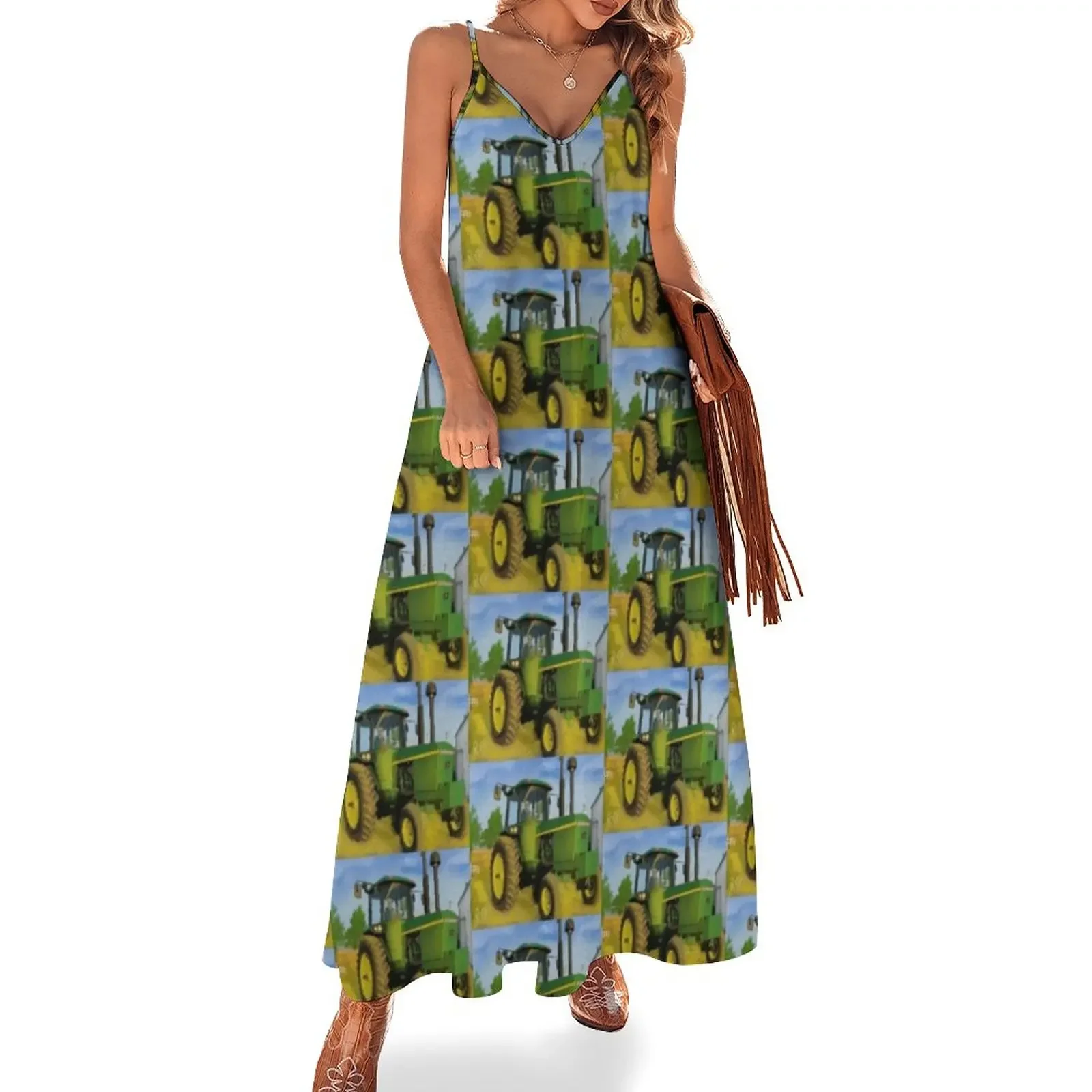 Green Tractor Painting Sleeveless Dress elegant women's dresses for wedding dress
Green Tractor Painting Sleeveless Dress elegant women's dresses for wedding dress