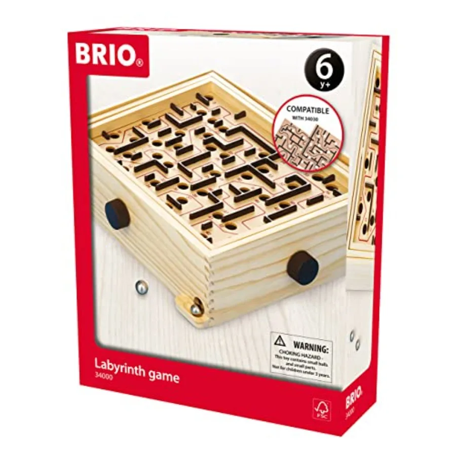 34000 Labyrinth Game - Classic Mind-Challenging Maze for Age 6+ Wooden Construction Natural Wood Color Enhances Concentration a
34000 Labyrinth Game - Classic Mind-Challenging Maze for Age 6+ Wooden Construction Natural Wood Color Enhances Concentration a