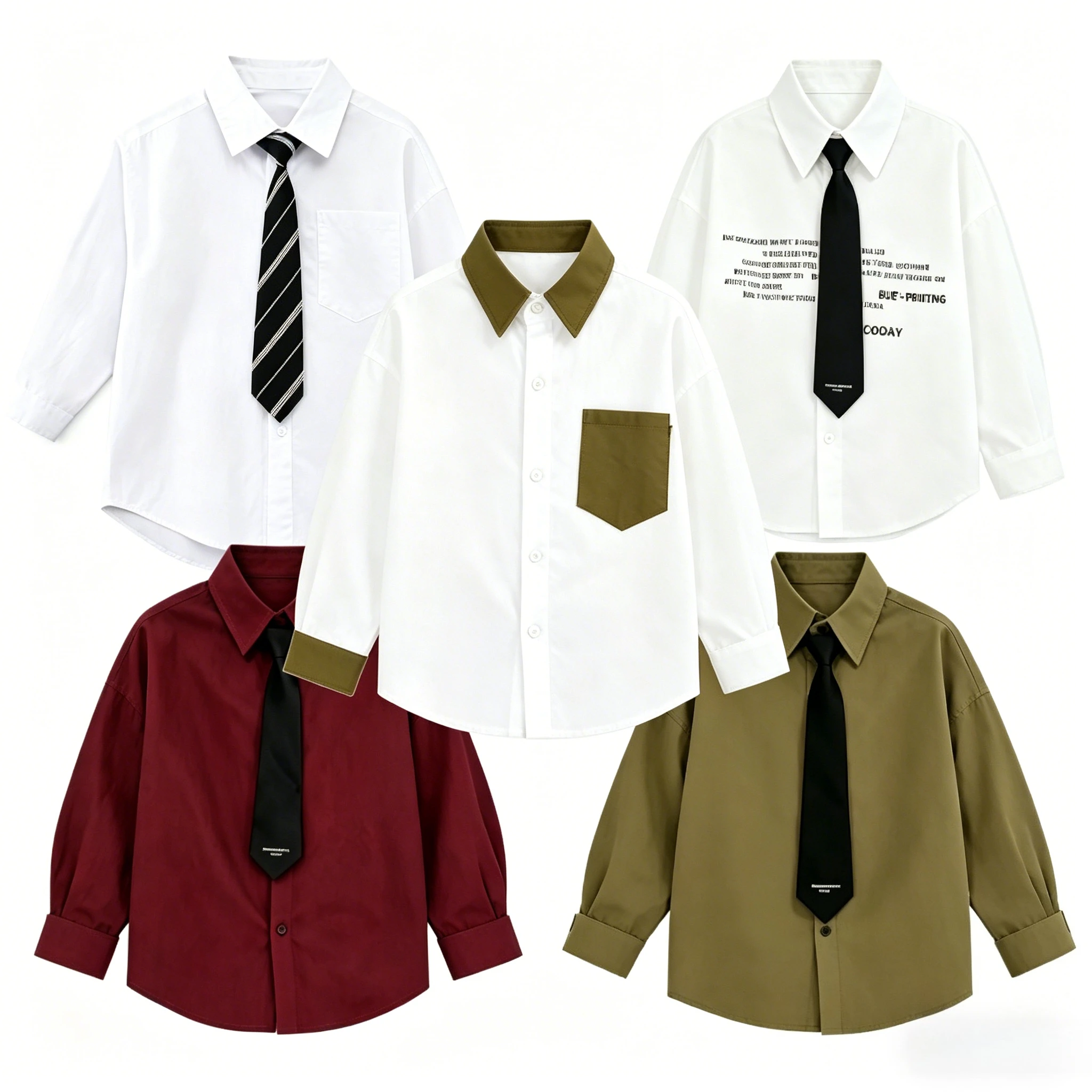 Teen Boys Casual Shirt Long Sleeve School Uniform Top Removable Tie Versatile Kids Shirts Daily Party Outfits Children Clothing
Teen Boys Casual Shirt Long Sleeve School Uniform Top Removable Tie Versatile Kids Shirts Daily Party Outfits Children Clothing