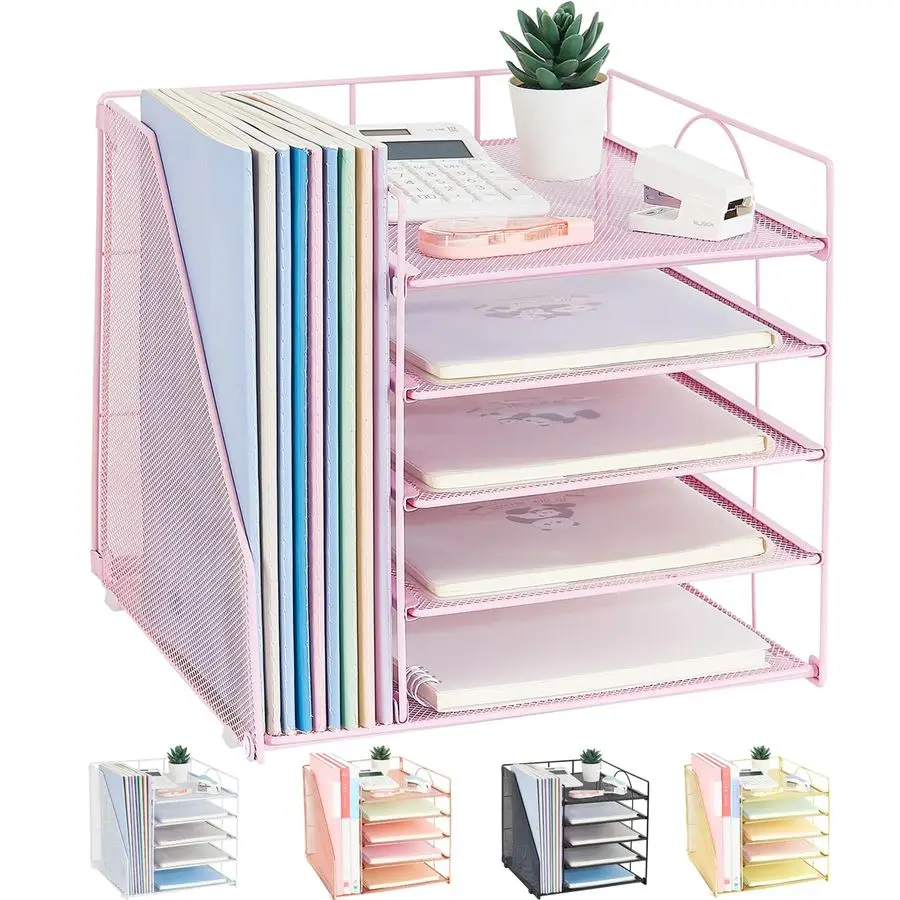 Organizers and Accessories, 5Tier Paper Letter Tray Organizer with File Holder, Desktop Organizer for Office Supplies Pink
Organizers and Accessories, 5Tier Paper Letter Tray Organizer with File Holder, Desktop Organizer for Office Supplies Pink