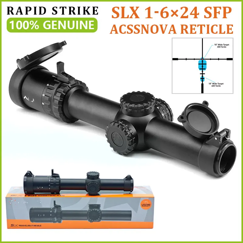 Оригинальный прицел SLX 1-6×24 SFP Gen IV с сеткой ACSS NOVA, вторая фокальная плоскость, оптический прицел для ружья, трубка 30 мм, PA-SLX-1-6X24S-NOVA
Оригинальный прицел SLX 1-6×24 SFP Gen IV с сеткой ACSS NOVA, вторая фокальная плоскость, оптический прицел для ружья, трубка 30 мм, PA-SLX-1-6X24S-NOVA