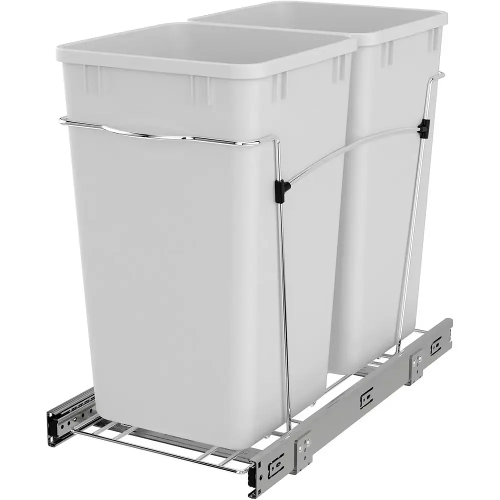 Pull-out 27 Qt. Kitchen Trash Can with Full Extension Slides, White
Pull-out 27 Qt. Kitchen Trash Can with Full Extension Slides, White
