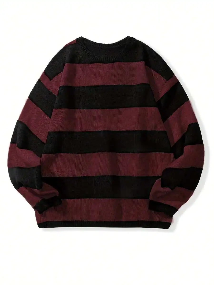 Men Autumn Winter New American Dark Style BF Loose Fit High School Sweater Matching Couple Stripe, Long Sleeve Top
Men Autumn Winter New American Dark Style BF Loose Fit High School Sweater Matching Couple Stripe, Long Sleeve Top