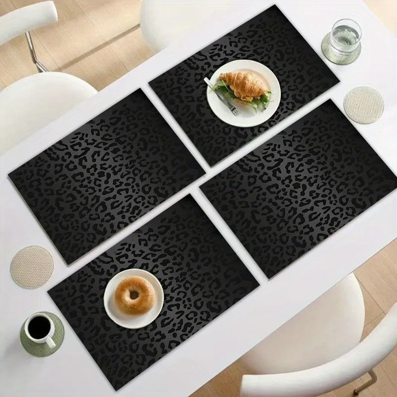 4pcs "Stylish Black Leopard Print Item" 12x18-inch Single-sided printing fabric table mat set for dining and home use, suitable for table decoration and party decoration
4pcs "Stylish Black Leopard Print Item" 12x18-inch Single-sided printing fabric table mat set for dining and home use, suitable for table decoration and party decoration