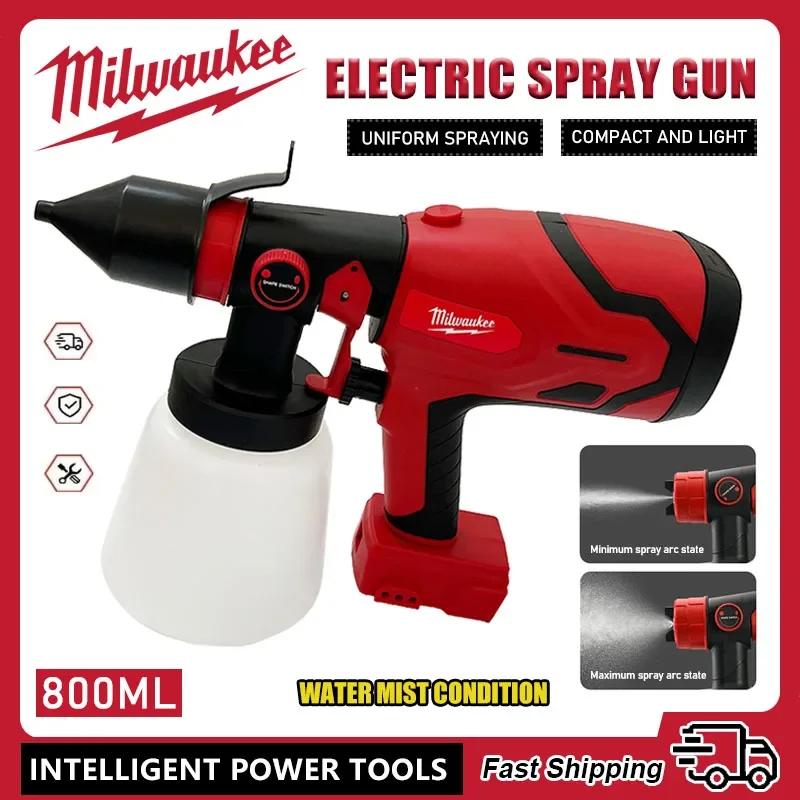 100%Original Milwaukee 800ML Cordless Electric Spray Gun High Power Paint Sprayer Portable Auto Furniture Steel Coating Airbrush
100%Original Milwaukee 800ML Cordless Electric Spray Gun High Power Paint Sprayer Portable Auto Furniture Steel Coating Airbrush