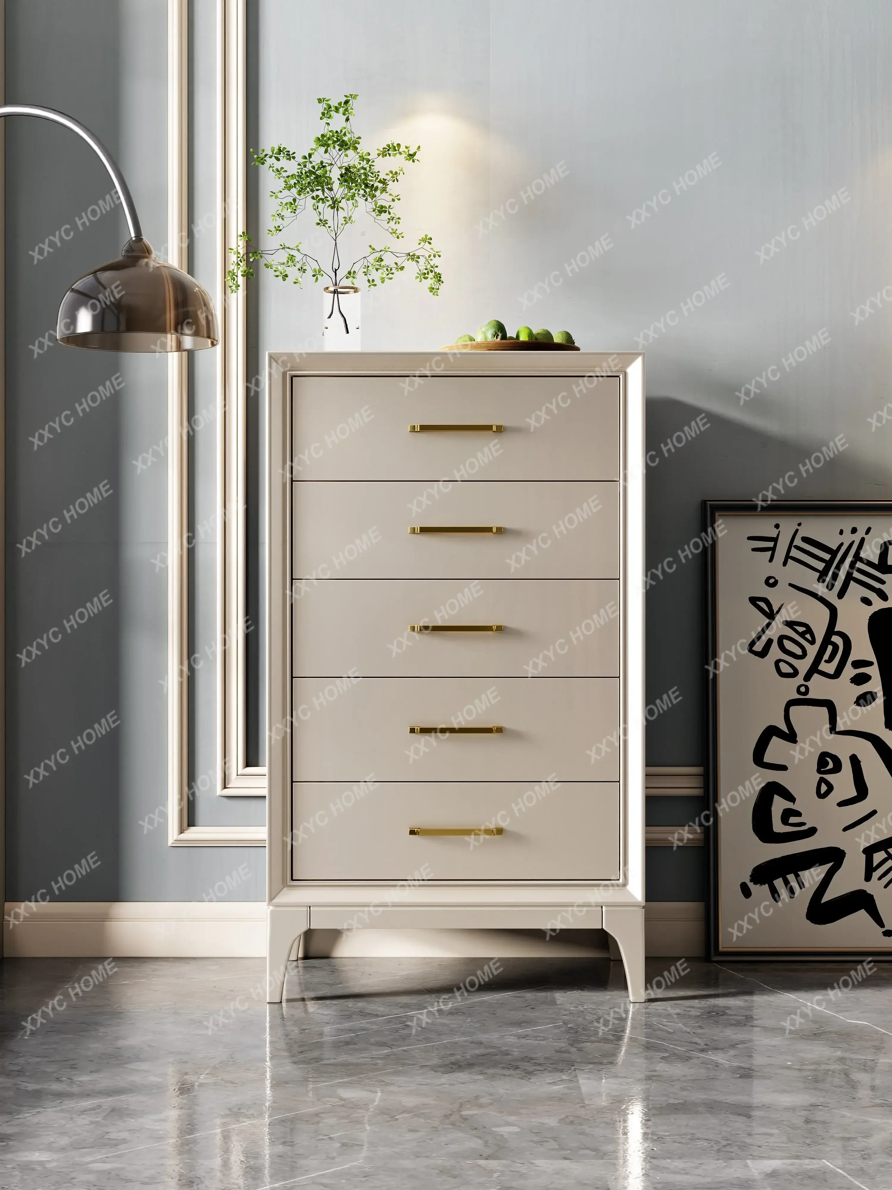 H solid wood six-bucket TV cabinet nine-bucket cabinet champagne silver paint storage cabinet
H solid wood six-bucket TV cabinet nine-bucket cabinet champagne silver paint storage cabinet