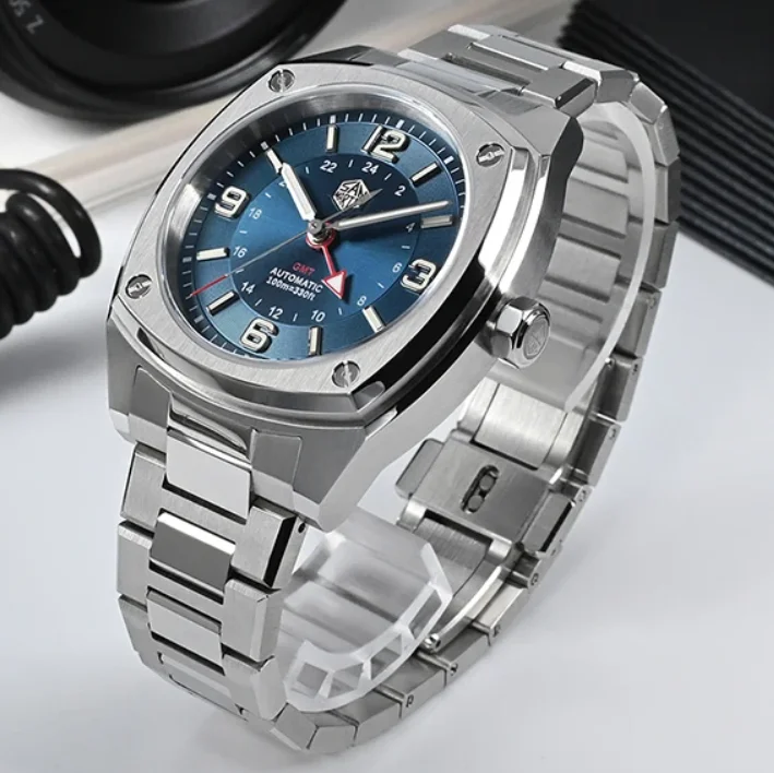 San Martin Men Automatic Watch 40MM GMT Square Mechanical Wristwatch Sapphire Mirror 100m Waterproof Luminous Hangzhou 6460
San Martin Men Automatic Watch 40MM GMT Square Mechanical Wristwatch Sapphire Mirror 100m Waterproof Luminous Hangzhou 6460