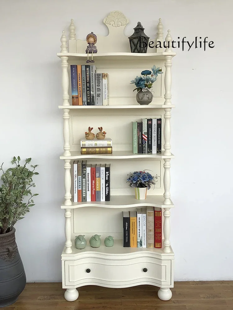 American-Style Bookshelf Living Room Vintage Shelf Storage Cabinet Mediterranean Painted Display Sideboard Cabinet
American-Style Bookshelf Living Room Vintage Shelf Storage Cabinet Mediterranean Painted Display Sideboard Cabinet