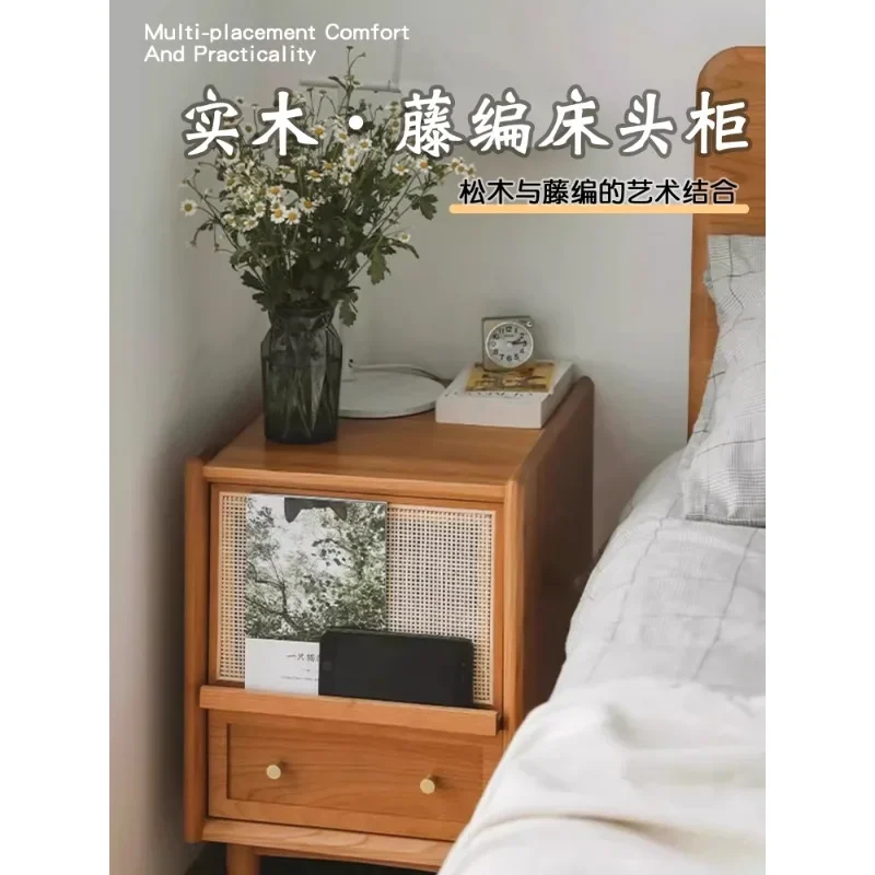 Nordic solid wood bedside table Japanese rattan mini locker simple bedroom drawer storage cabinet sofa side cabinet
Nordic solid wood bedside table Japanese rattan mini locker simple bedroom drawer storage cabinet sofa side cabinet