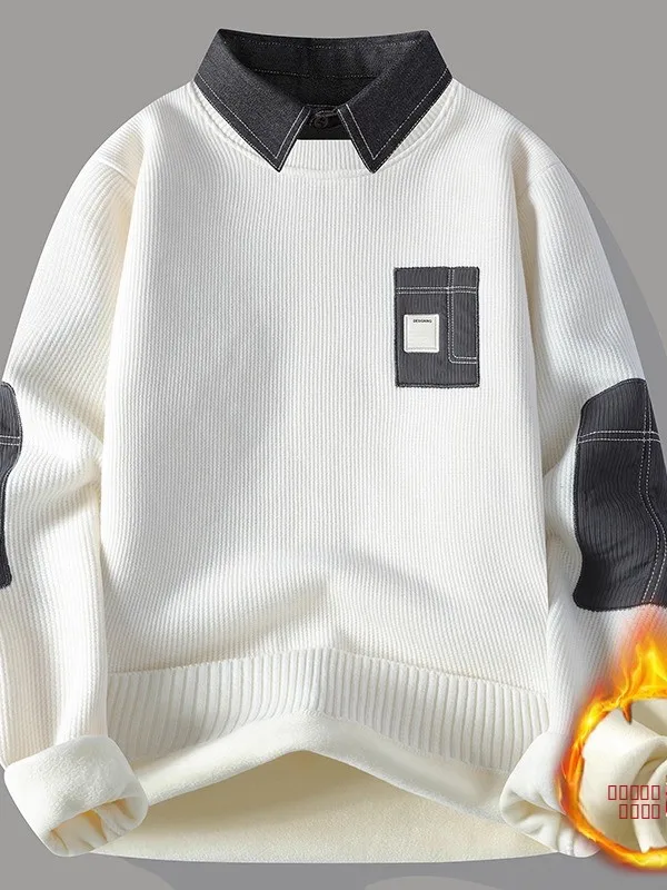 Men's Thiened Fce Knitted Sweater Long Sve irt Collar One-Piece Autumn Winter Warm Faionable Casual Knitwear
Men's Thiened Fce Knitted Sweater Long Sve irt Collar One-Piece Autumn Winter Warm Faionable Casual Knitwear