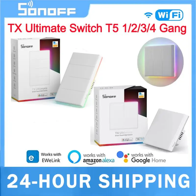 SONOFF T5 TX Ultimate Smart Wall Switch Полносенсорный доступ Светодиодный светильник Edge Многосенсорный пульт дистанционного управления EWeLink через Alexa Google
SONOFF T5 TX Ultimate Smart Wall Switch Полносенсорный доступ Светодиодный светильник Edge Многосенсорный пульт дистанционного управления EWeLink через Alexa Google
