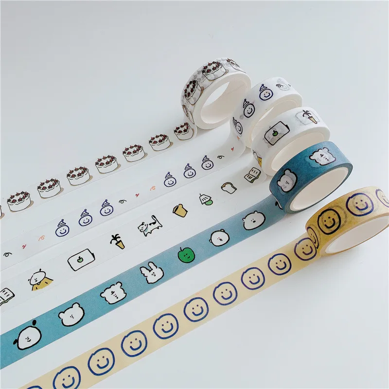 5m Washi Tape Korean Ins Style Cute Face Cake Cartoon Decorative Paper Tape for Journaling Scrapbooking DIY Sticker
5m Washi Tape Korean Ins Style Cute Face Cake Cartoon Decorative Paper Tape for Journaling Scrapbooking DIY Sticker