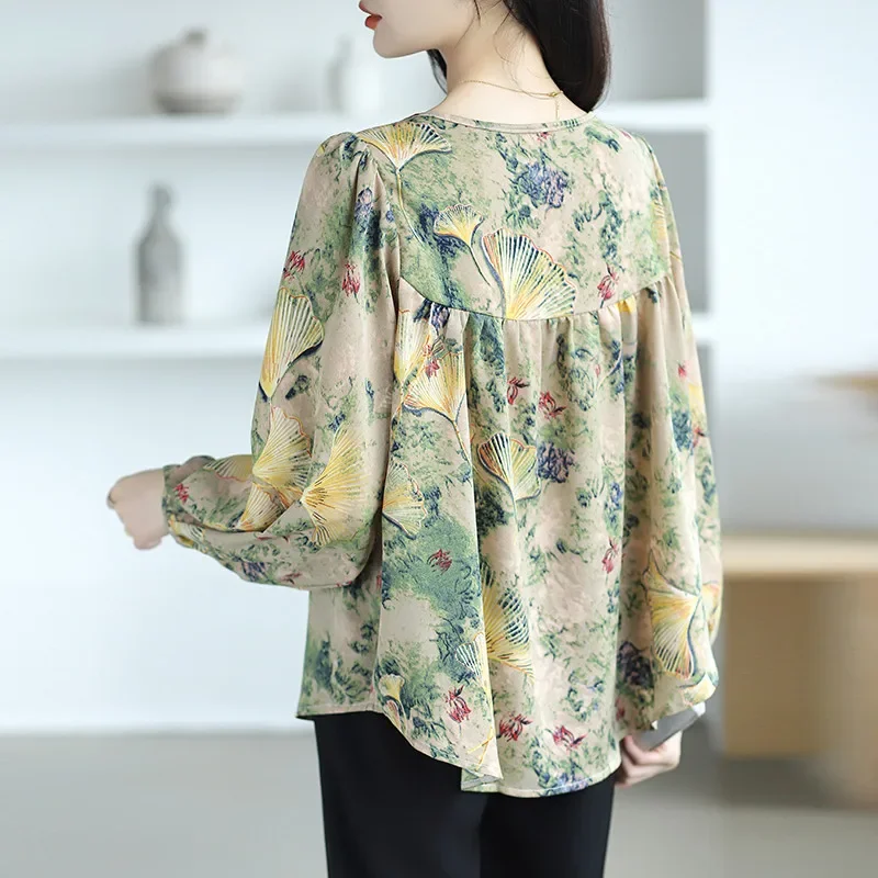 Casual Loose Long Sleeve Women Shirt Top 2025 Korean Style Fashion Round Neck Lantern Sleeve Floral Nice Blouse
Casual Loose Long Sleeve Women Shirt Top 2025 Korean Style Fashion Round Neck Lantern Sleeve Floral Nice Blouse