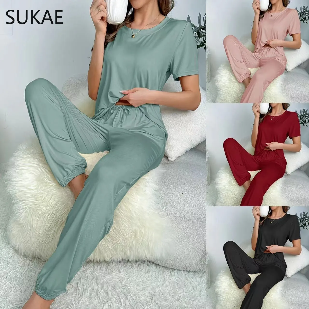 2025 Summer Pjs Women's Loungewear Pajamas Women's Suit Comfortable Casual Simple Pajamas Can Be Worn Outside Solid Elastic Pjs
2025 Summer Pjs Women's Loungewear Pajamas Women's Suit Comfortable Casual Simple Pajamas Can Be Worn Outside Solid Elastic Pjs