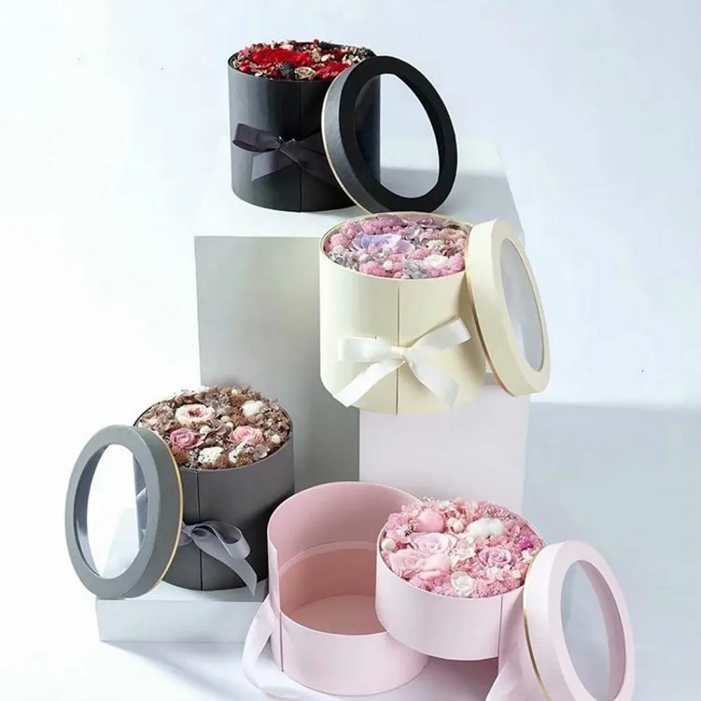 Double Layer Round Flower Paper Boxes with Ribbon Creative Rose Bouquet Gift Wrap Packaging Cardboard Box Valentine's Day Weddin
Double Layer Round Flower Paper Boxes with Ribbon Creative Rose Bouquet Gift Wrap Packaging Cardboard Box Valentine's Day Weddin