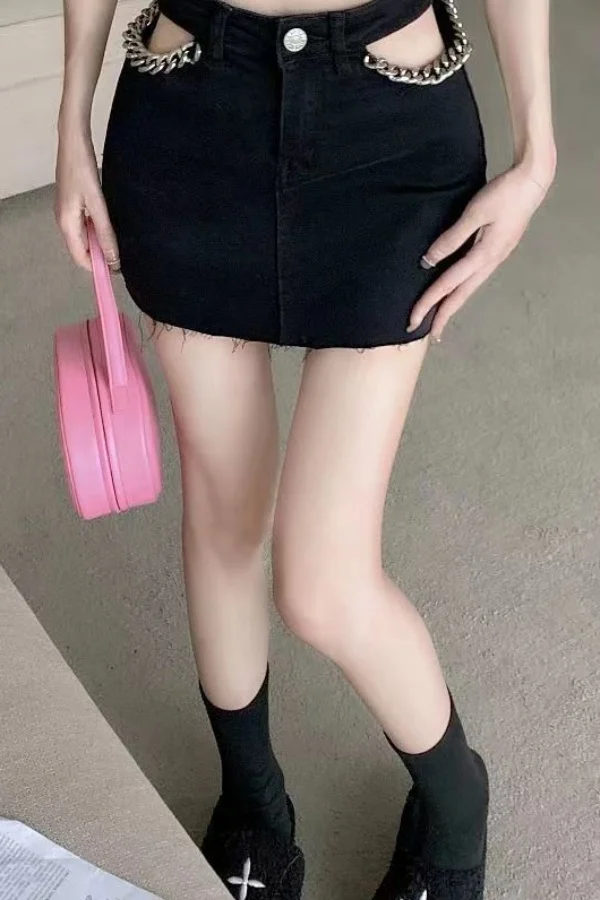 Gagaok Woman Skirt 2025 Summer High Waisted Hollow Out Design Chain Denim Skirts Streetwear Sexy Spicy Girl Bodycon Clothes
Gagaok Woman Skirt 2025 Summer High Waisted Hollow Out Design Chain Denim Skirts Streetwear Sexy Spicy Girl Bodycon Clothes