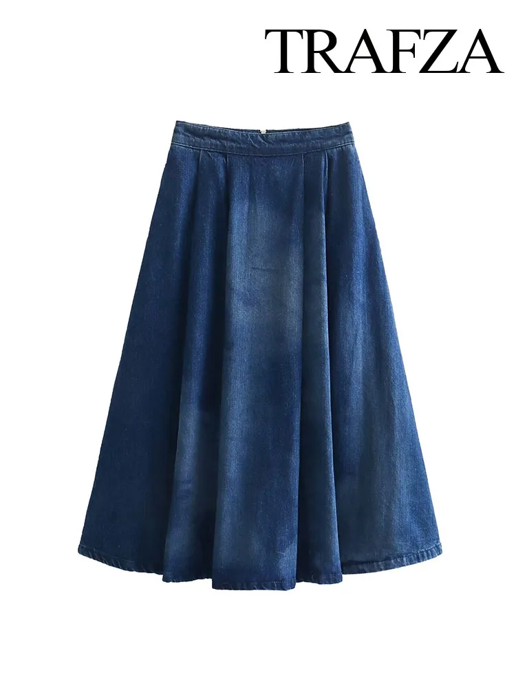 TRAFZA Women Summer Elegant Laser Printed Pleated Decorative Zipper Pocket Midi Skirt Women's High Street Long Skirts Mujer TRAF
TRAFZA Women Summer Elegant Laser Printed Pleated Decorative Zipper Pocket Midi Skirt Women's High Street Long Skirts Mujer TRAF