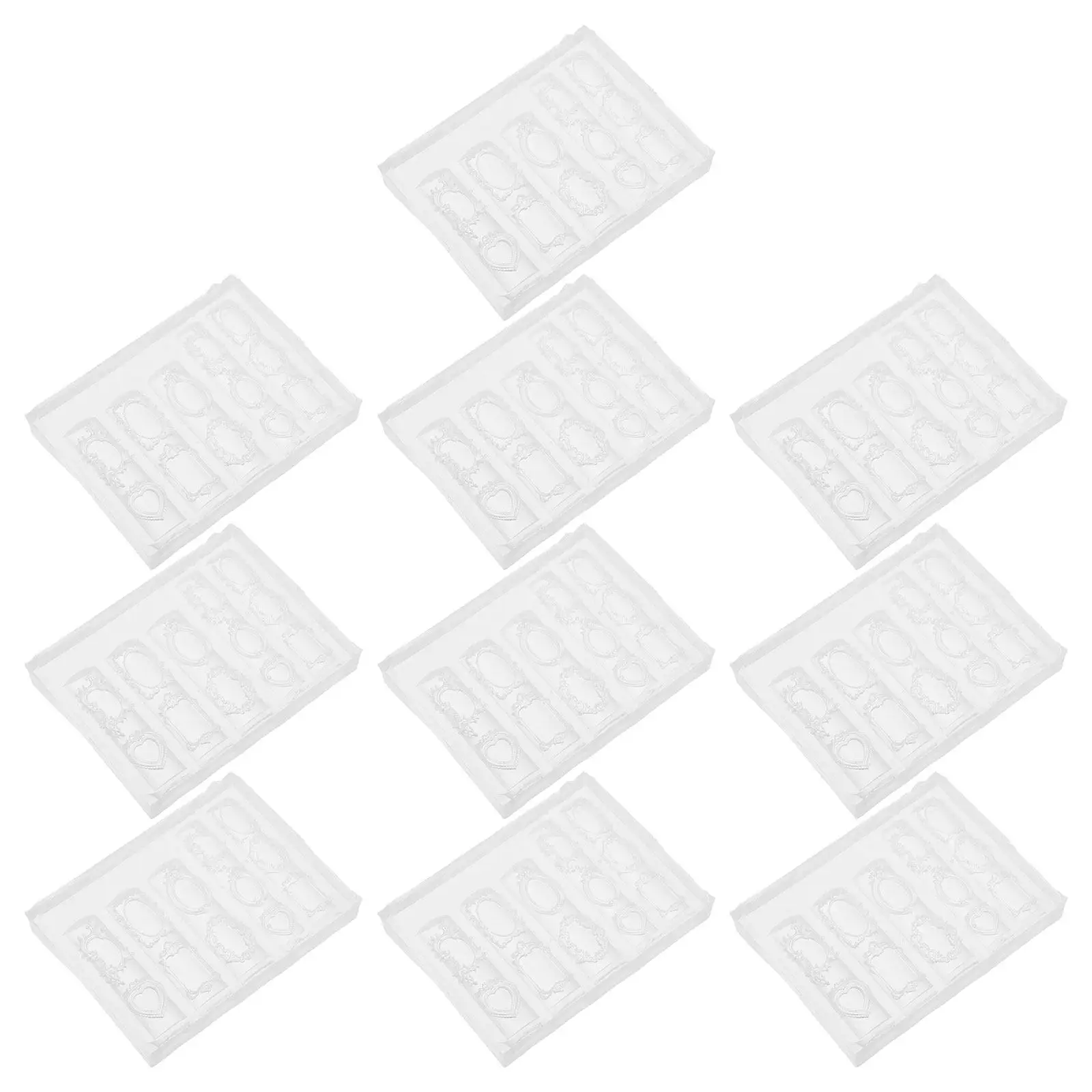 10Pcs Nail Art Silicone Molds 3D Frame Flexible Soft Resin Mold Manicure Nail Embellishment Tool Printing Template Reusable
10Pcs Nail Art Silicone Molds 3D Frame Flexible Soft Resin Mold Manicure Nail Embellishment Tool Printing Template Reusable