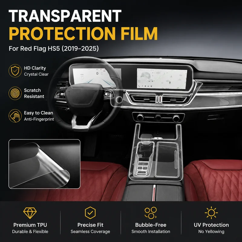 19-25 Model Red Flag HS5 Screen Center Control Car Body Interior Car Modified Transparent Garment HD Film-TPU, Car Accessories
19-25 Model Red Flag HS5 Screen Center Control Car Body Interior Car Modified Transparent Garment HD Film-TPU, Car Accessories