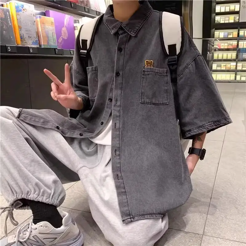 Loose Casual ort Sve Denim irt Men's plus Size Summer American Sle Couple f Sve Top Coat Youth Trendy
Loose Casual ort Sve Denim irt Men's plus Size Summer American Sle Couple f Sve Top Coat Youth Trendy
