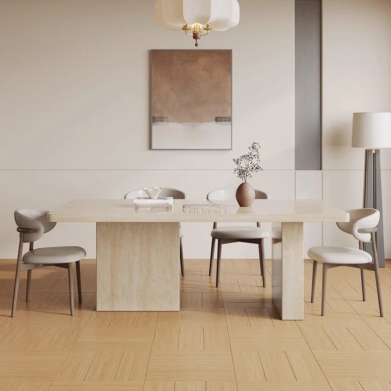 Vintage cave stone slab dining table and chair combination, modern home designer model room, antique dining table
Vintage cave stone slab dining table and chair combination, modern home designer model room, antique dining table