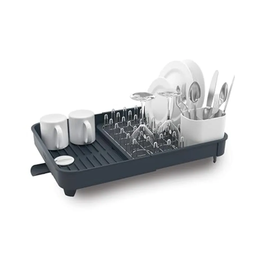 Extendable Dish Drying Rack with Expanding Dual Parts Non-Scratch Movable Silverware Drainer and Drainage Spout Grey
Extendable Dish Drying Rack with Expanding Dual Parts Non-Scratch Movable Silverware Drainer and Drainage Spout Grey