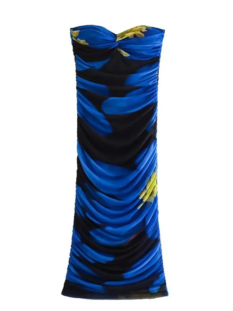 Women New Fashion Knot decoration Pleated tulle print Bra Midi Dress Vintage backless Female Dresses robe Mujer 5039/204
Women New Fashion Knot decoration Pleated tulle print Bra Midi Dress Vintage backless Female Dresses robe Mujer 5039/204