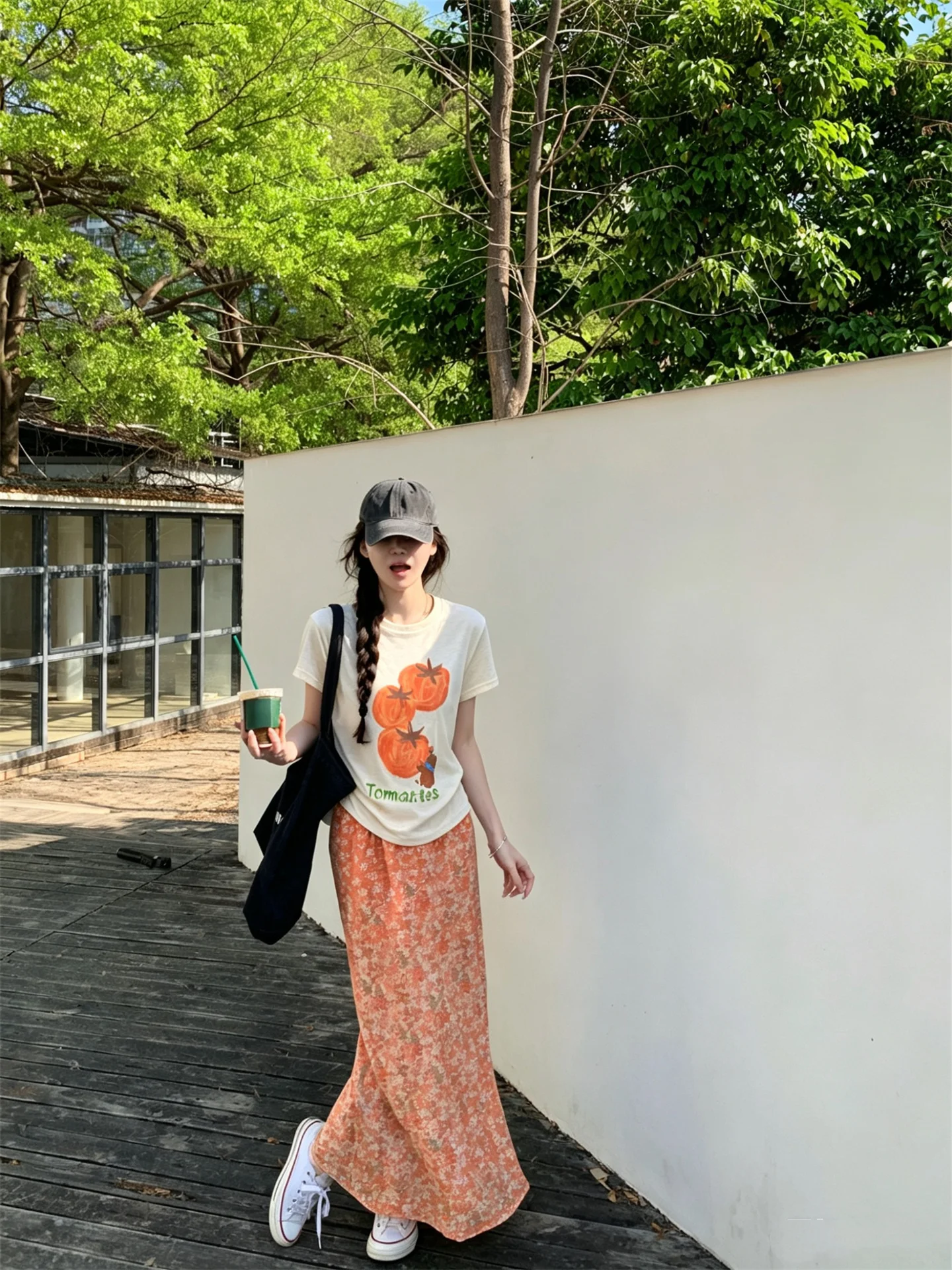 Sweet Style Printed round Neck Loose Short Sleeve T-Shirt Women's Summer Slimming Half Skirt Long Dress Two Piece Set
Sweet Style Printed round Neck Loose Short Sleeve T-Shirt Women's Summer Slimming Half Skirt Long Dress Two Piece Set